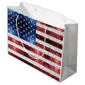 Amerikaanse vlag rode witte snuitjes groot cadeauzakje (Achterkant Gekanteld)