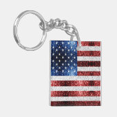 Amerikaanse vlag rode witte snuitjes sleutelhanger (Voorkant Links)