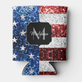 Amerikaanse vlag rode witte spinkelaar blikjeskoeler (Voorkant)