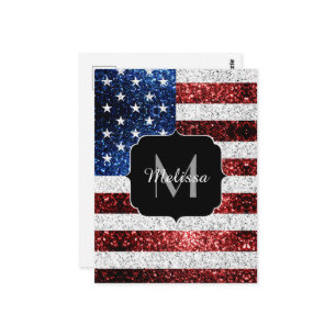 Amerikaanse vlag rode witte spinkelaar briefkaart