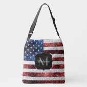 Amerikaanse vlag rode witte spinkelaar crossbody tas (Achterkant)