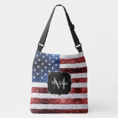 Amerikaanse vlag rode witte spinkelaar crossbody tas (Voorkant)