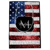 Amerikaanse vlag rode witte spinkelaar medium cadeauzakje (Voorkant)