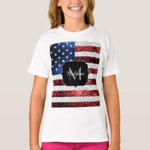 Amerikaanse vlag rode witte spinkelaar t-shirt