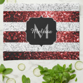 Amerikaanse vlag rode witte spinkelaar theedoek (Gevouwen)