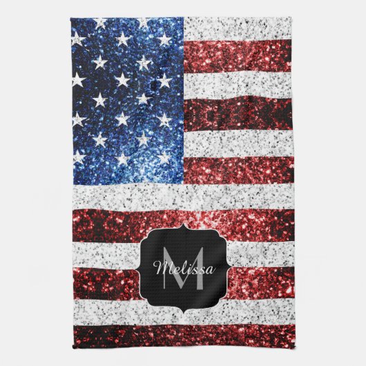 Amerikaanse vlag rode witte spinkelaar theedoek (Verticaal)