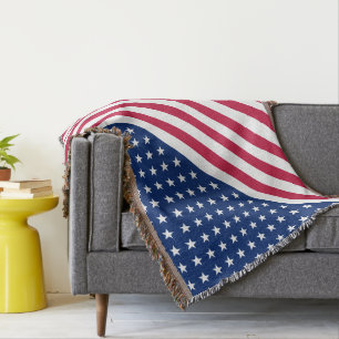 Amerikaanse vlag rode witte sterren stripes schroe deken