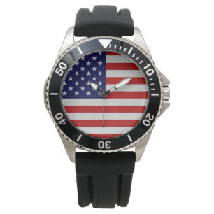 Amerikaanse vlag Roestvrij staal Horloge