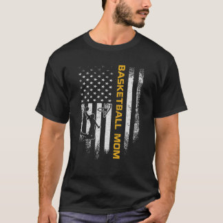 Amerikaanse vlag Rond Basketball Mam Sil T-shirt