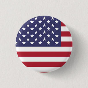Amerikaanse vlag ronde button 3,2 cm