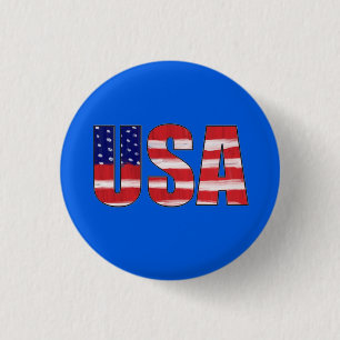 Amerikaanse vlag ronde button 3,2 cm