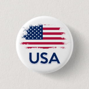 Amerikaanse vlag ronde button 3,2 cm