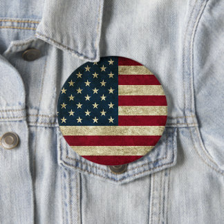 Amerikaanse vlag ronde button 4,0 cm
