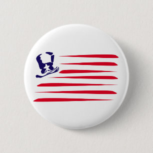 Amerikaanse vlag ronde button 5,7 cm
