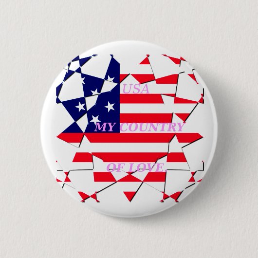 Amerikaanse vlag ronde button 5,7 cm (Voorkant)