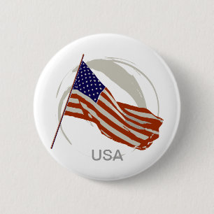 Amerikaanse vlag ronde button 5,7 cm