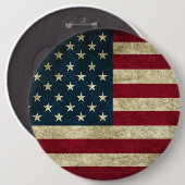 Amerikaanse vlag ronde button 6,0 cm (Voorkant /achterkant)