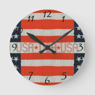 Amerikaanse vlag ronde klok