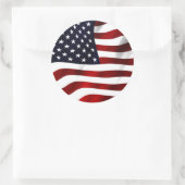 Amerikaanse vlag ronde sticker (Tas)