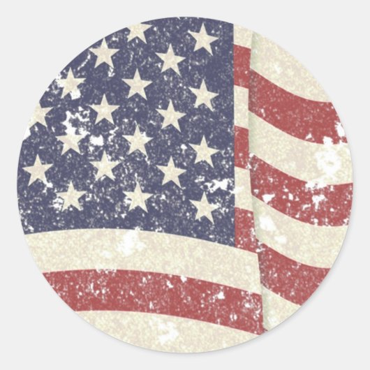 Amerikaanse vlag ronde sticker (Voorkant)