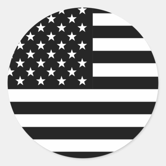 Amerikaanse vlag ronde sticker (Voorkant)