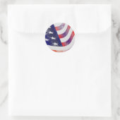 Amerikaanse vlag ronde sticker (Tas)