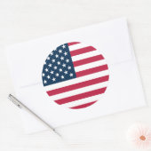 Amerikaanse vlag ronde sticker (Envelop)