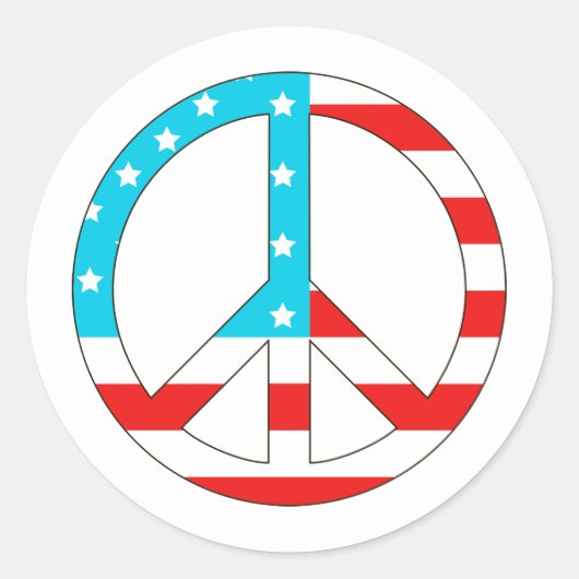Amerikaanse vlag ronde sticker (Voorkant)
