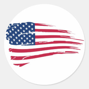 Amerikaanse vlag ronde sticker