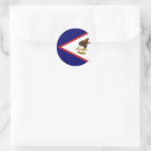 Amerikaanse vlag ronde sticker (Tas)