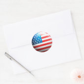 "Amerikaanse vlag" Ronde Sticker (Envelop)