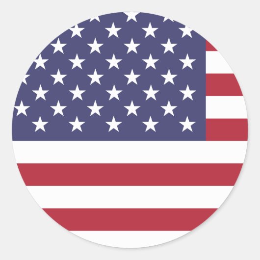 Amerikaanse vlag ronde sticker (Voorkant)