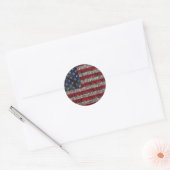Amerikaanse vlag ronde sticker (Envelop)
