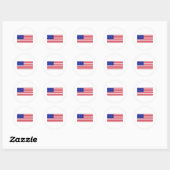 Amerikaanse vlag ronde sticker (Vel)