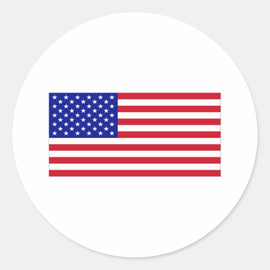 Amerikaanse vlag ronde sticker (Voorkant)