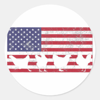 Amerikaanse vlag ronde sticker