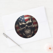 Amerikaanse vlag ronde sticker (Envelop)