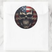 Amerikaanse vlag ronde sticker (Tas)