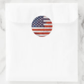 Amerikaanse vlag ronde sticker (Tas)