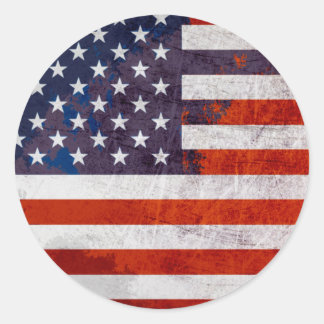 Amerikaanse vlag ronde sticker