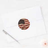 Amerikaanse  vlag ronde sticker (Envelop)