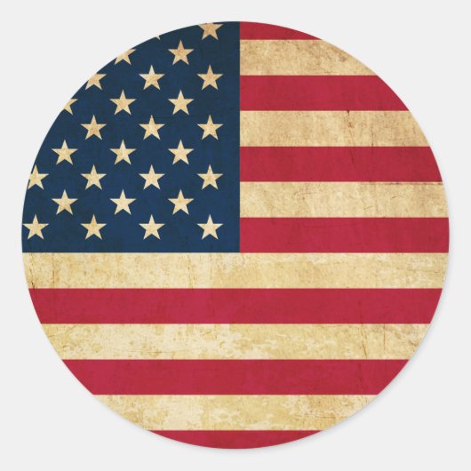  Amerikaanse vlag Ronde Sticker (Voorkant)