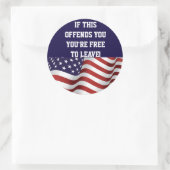 AMERIKAANSE vlag Ronde Sticker (Tas)