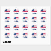 Amerikaanse vlag ronde sticker (Vel)