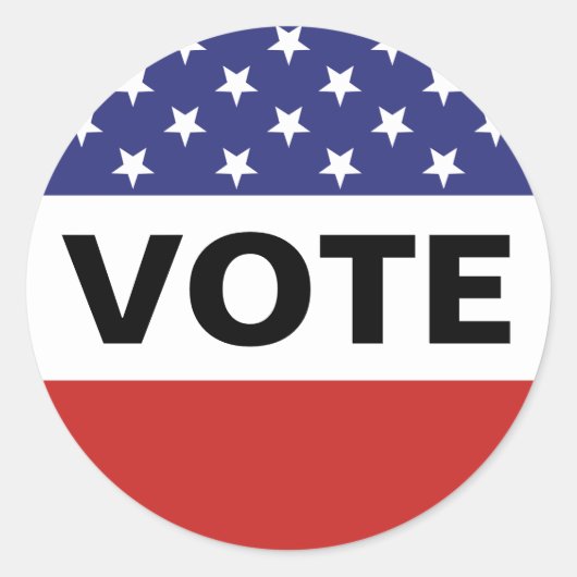 Amerikaanse vlag ronde sticker (Voorkant)