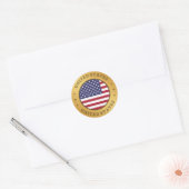 Amerikaanse vlag ronde sticker (Envelop)
