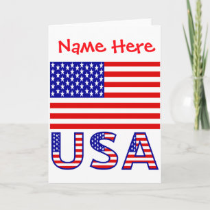 Amerikaanse Vlag Rood Persoonlijk Heren T-shirt Kaart