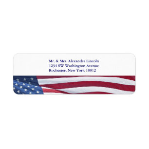 Amerikaanse Vlag Rood Wit & Blauw Adreslabels Etiket