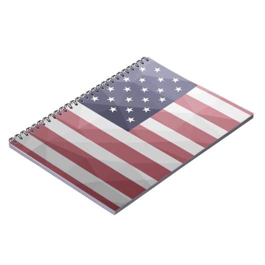 Amerikaanse vlag Rood Wit Blauw Amerika Geometrisc Notitieboek (Linkerzijde)