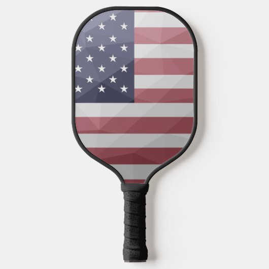 Amerikaanse vlag Rood Wit Blauw Amerika Geometrisc Pickleball Paddle (Voorkant)